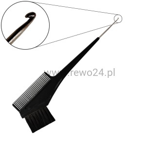 Gorgol Pędzel fryzjerski 3,5cm z grzebieniem i szydełkiem metalowym