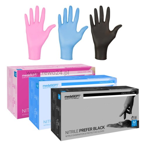 MedaSept Rękawiczki Nitrylowe - bezpudrowe rękawice diagnostyczne