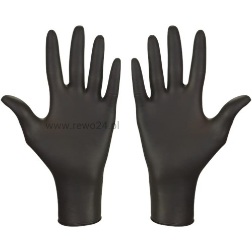 Para czarnych rękawic nitrylowych