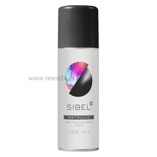 Sibel Metallic Czarny Spray do włosów - lakier koloryzujący 125ml