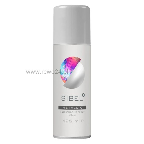 Sibel Metallic Srebrny Spray do włosów - lakier koloryzujący 125ml