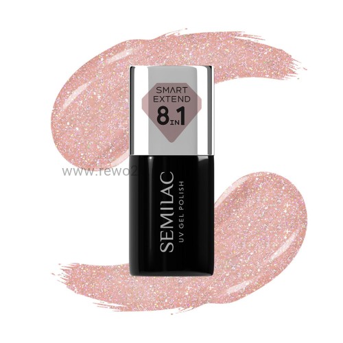 Semilac 804 Smart Extend 8w1 Glitter Soft Beige 7ml