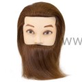 Główka Fryzjerska Treningowa Męska z brodą 100% naturalne włosy 40cm|25cm