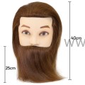 Główka Fryzjerska Treningowa Męska z brodą 100% naturalne włosy 40cm|25cm