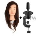 Główka Fryzjerska Treningowa Damska Angela ze statywem 100% naturalne włosy ludzkie 45cm