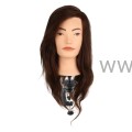 Główka Fryzjerska Treningowa Damska Angela ze statywem 100% naturalne włosy ludzkie 45cm