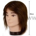 Główka Fryzjerska Treningowa Męska ze statywem 100% naturalne włosy ludzkie 30cm