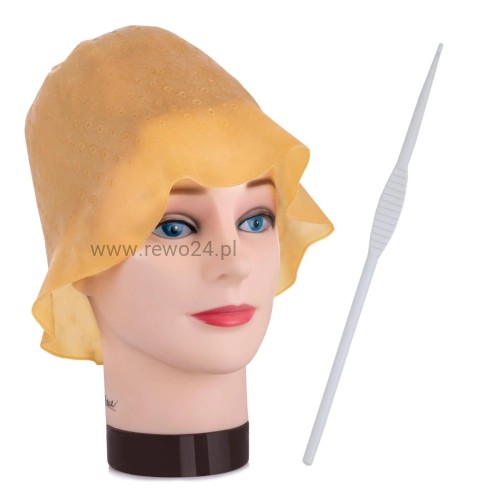 Poniks Fryzjerski Czepek Do Pasemek Kauczukowy + Szydełko