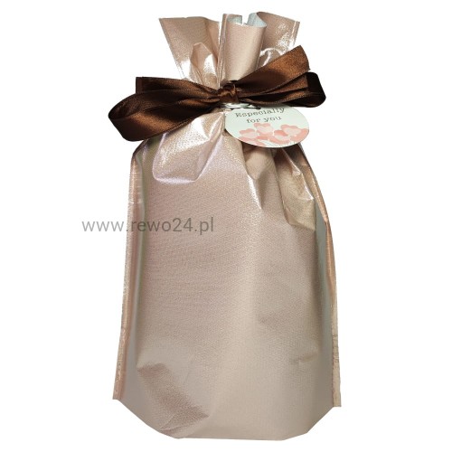 Worek na prezent- Perłowy róż- mały 20x30cm