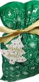 Worek na prezent - Zielony w Renifery - Mały lub Średni
