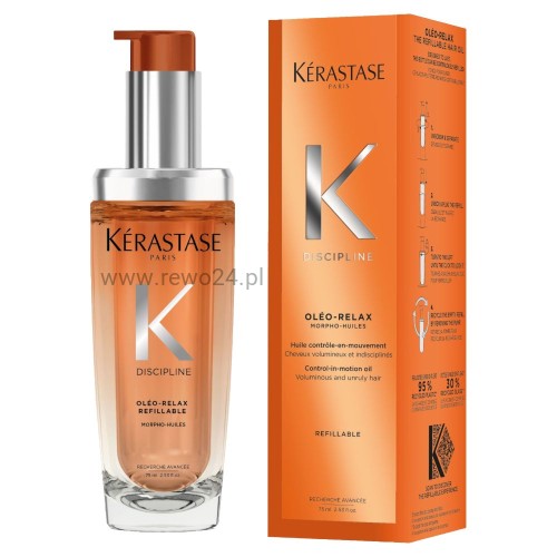 Kérastase Discipline Oléo Relax Morpho-Huiles Refillable - Olejek do włosów puszących się 75 ml