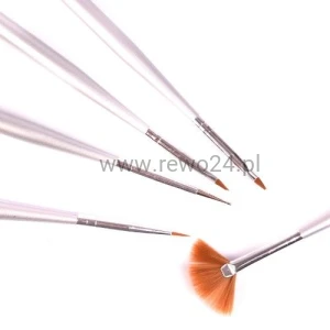 Zestaw pędzelków silver do żelu 5szt