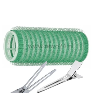 Wałki na rzep 22mm×6,2cm zielone 12szt + Klips pojedynczy 24szt