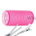 Wałki na rzep 26mm×6,2cm różowe 12szt + Klips pojedynczy 24szt