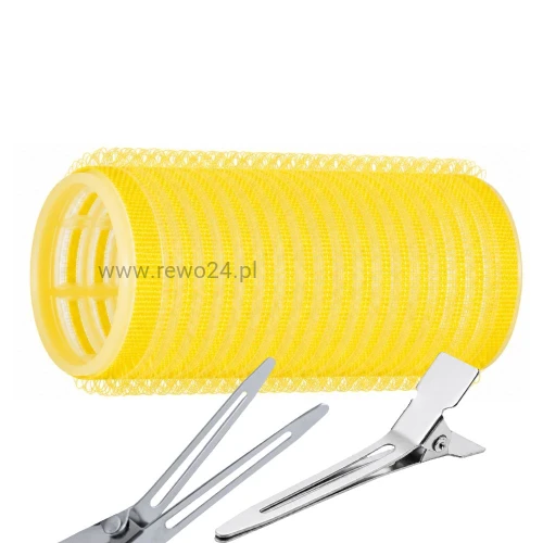 Wałki na rzep 35mm×6,2cm żółte 12szt + Klips pojedynczy 24szt