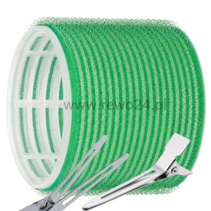 Wałki na rzep 55mm×6,2cm zielone 12szt + Klips pojedynczy 24szt