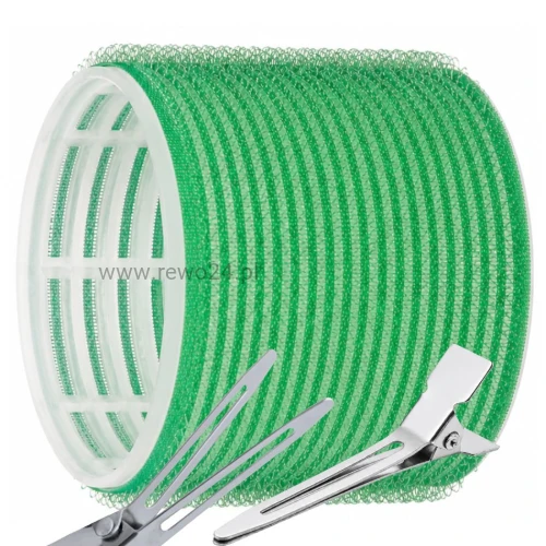Wałki na rzep 55mm×6,2cm zielone 12szt + Klips pojedynczy 24szt