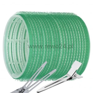 Wałki na rzep 65mm×6,2cm zielone 6szt + Klips pojedynczy 12szt