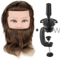 Główka Fryzjerska Treningowa Marco Męska z brodą i ze statywem 100% naturalne włosy ludzkie 30cm|20cm