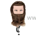 Główka Fryzjerska Treningowa Marco Męska z brodą i ze statywem 100% naturalne włosy ludzkie 30cm|20cm - na statywie