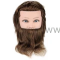 Główka Fryzjerska Treningowa Marco Męska z brodą i ze statywem 100% naturalne włosy ludzkie 30cm|20cm - przód