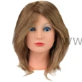Główka Fryzjerska Treningowa Damska Halinka ze statywem 100% naturalne włosy ludzkie 40cm - przód