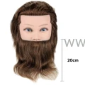 Główka Fryzjerska Treningowa Marco Męska z brodą i ze statywem 100% naturalne włosy ludzkie 30cm|20cm - przód i długość brody