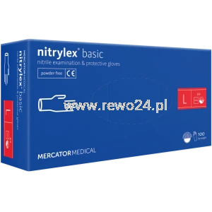 Rękawice nitrylowe Basic bezpudrowe 100szt.