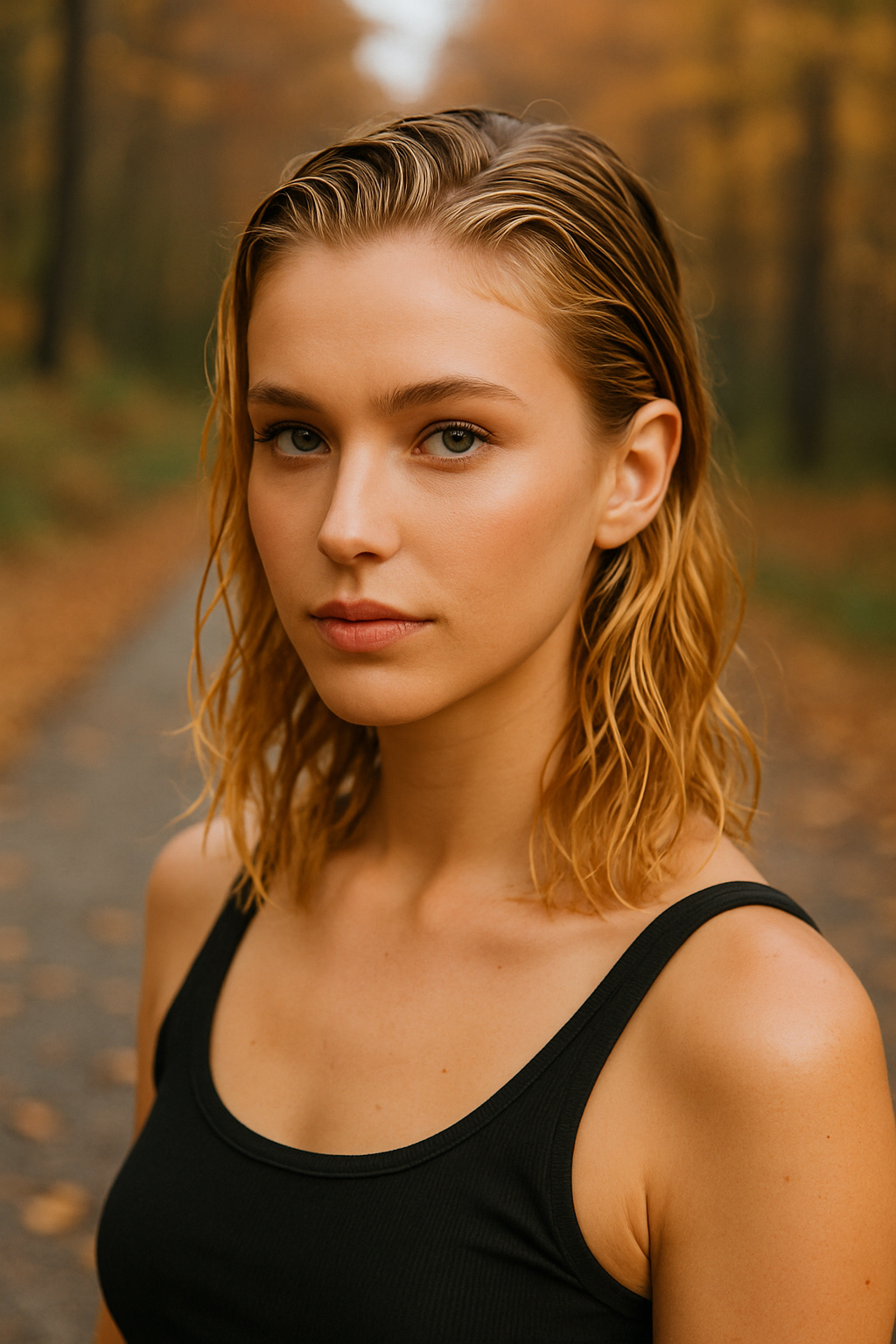 Mokra Włoszka - krótkie, blond włosy