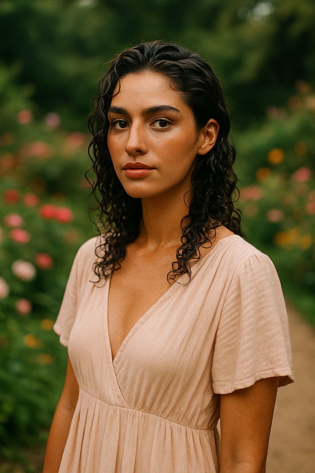 Mokra Włoszka - długie czarne kręcone włosy