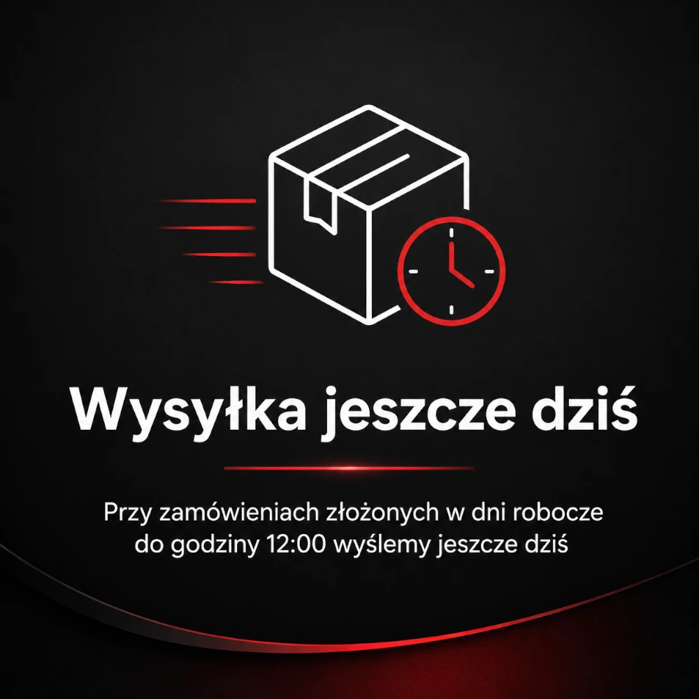 Wysyłka tego samego dnia dla zamówień złożonych do godziny 12:00