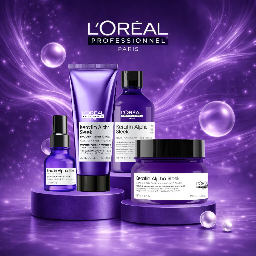 L'Oréal Professionnel Keratin Alpha Sleek - kosmetyki wygładzające do włosów puszących się